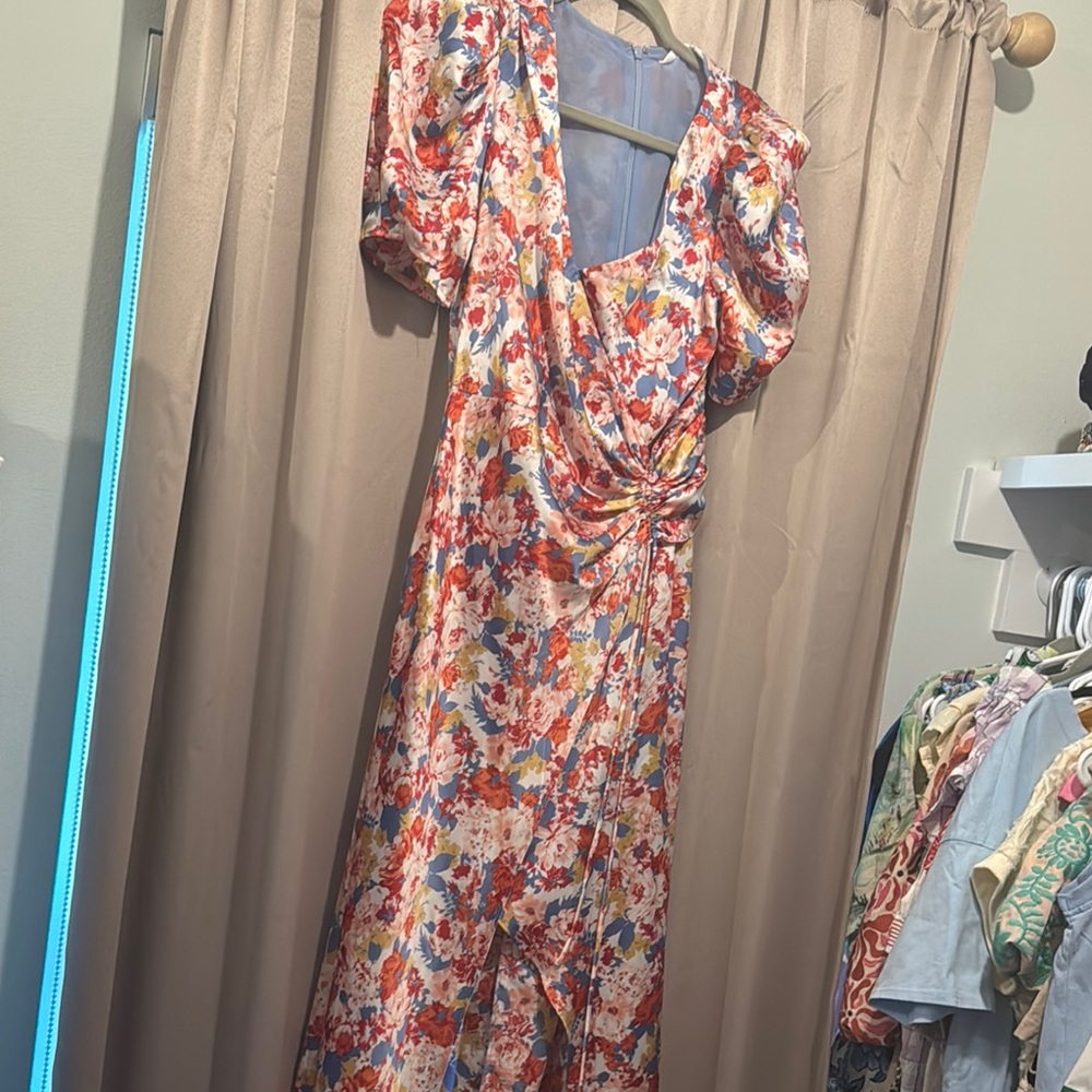 Floral satin Floret Studios midi dress